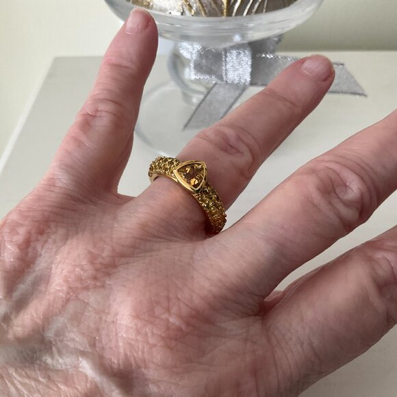 Faboulous and unique 14k gold and citrine ring - Picture 1 of 7